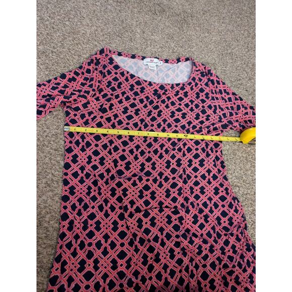 Vineyard Vines Dress Pink Blue Medium 3/4 Sleeve Knee Length. - Picture 4 of 5